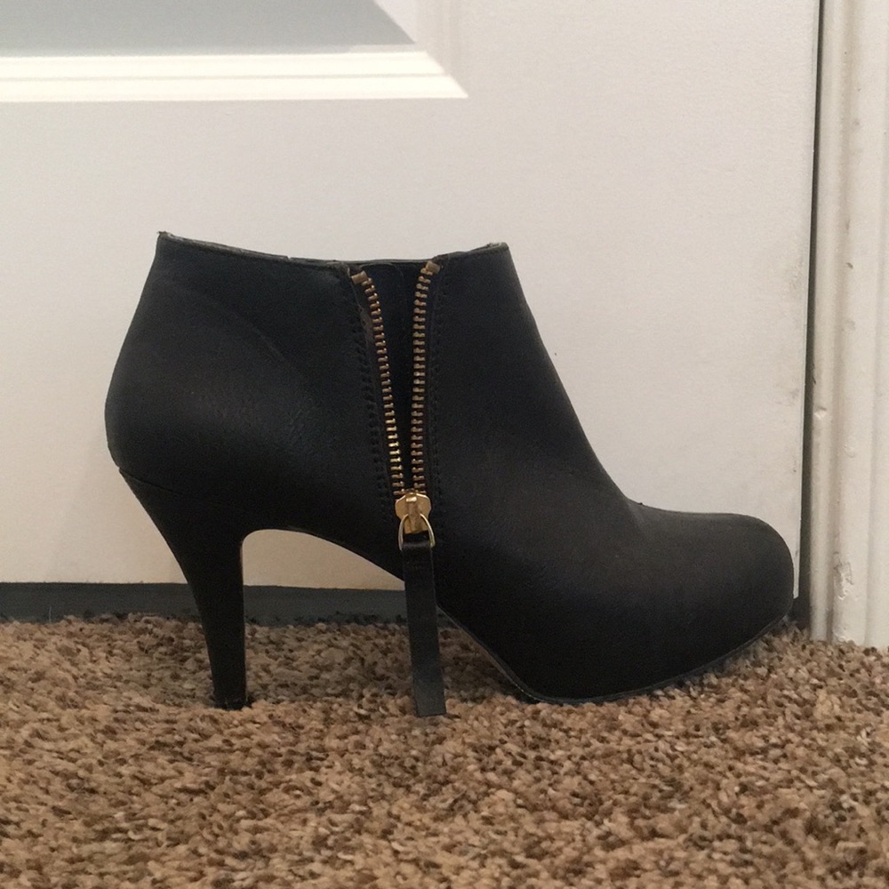 High heeled ankle boots